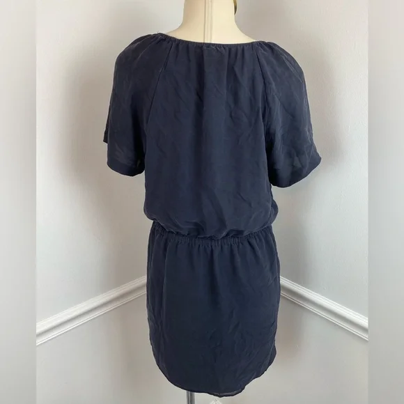 MICHAEL, MICHAEL KORS Black Silk Dress Gold Detail | Size Small - Picture 6 of 11